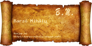Barzó Mihály névjegykártya