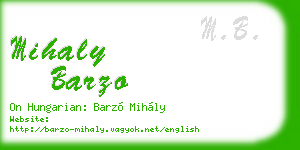 mihaly barzo business card